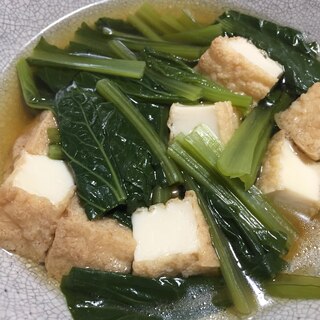 レンジで！小松菜と厚揚げの煮物